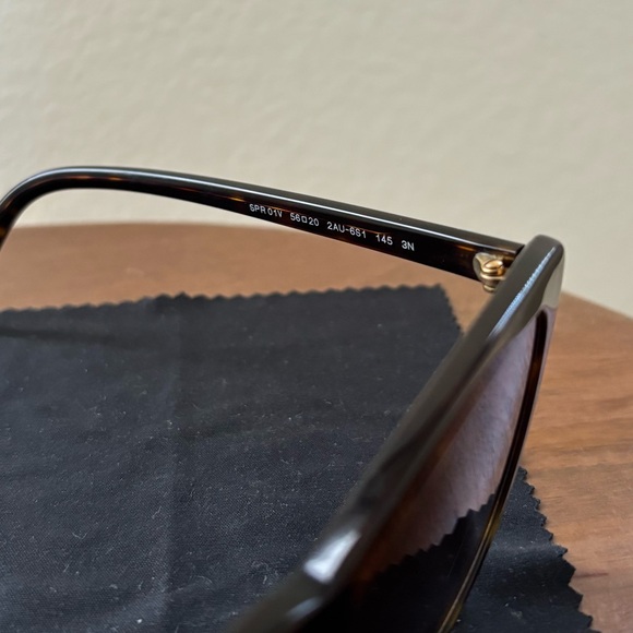 Prada SPR 01V Oversized Cat Eye Sunglasses - Havana Dark Brown Tortoise Shell - Picture 9 of 16